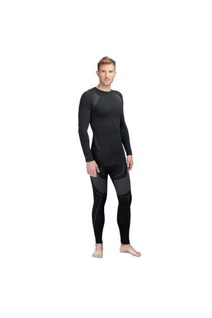 Extreme Men's Seamless Thermal Long Sleeve Underwear Set Black