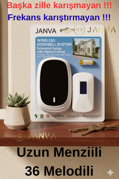 みぃページ Janva 200 Metre Mesafeli Kablosuz Kapı Zili 36 Melodili Frekans