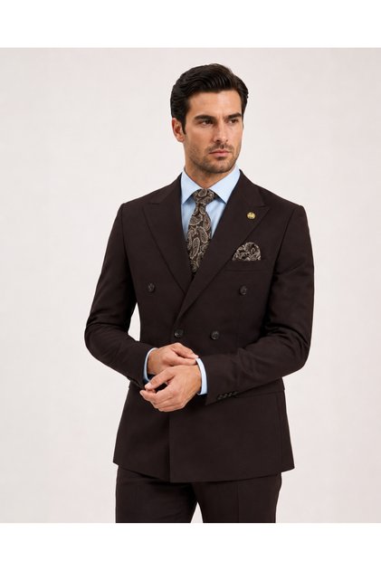 Men's Double-Breasted Suit - Men's Jacket and Pants