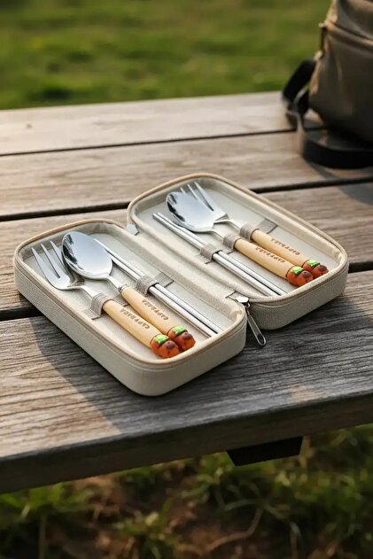 Miniso Capybara Çatal Kaşık Chopstick Seti – Sevimli Karakterli
