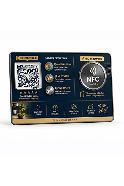 TEMASSİZPUAN Temassız Puan | Google Yorum | NFC + QR | Temassız