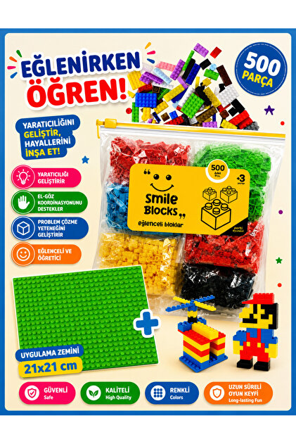 p parti oyunevi Yeşil Uygulama Zeminli Mikro Blok Funny Blocks 500