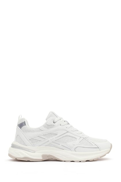 Kadın Beyaz Bağcıklı Kalın Tabanlı Sneaker 26PFE457314