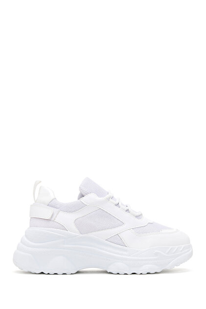 Derimod Kadın Beyaz Bağcıklı Kalın Tabanlı Sneaker 26PFE220114