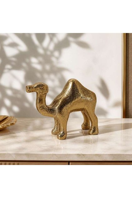 Qamat Metal Camel Figurine 11x4x8cm - Gold