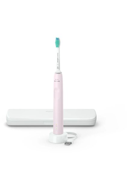 Periuta de dinti sonica electrica 31000 miscari/minut, 1 mod de curatare, senzor presiune, functia BrushSync, 1 cap de periere, toc de transport, Roz pastel