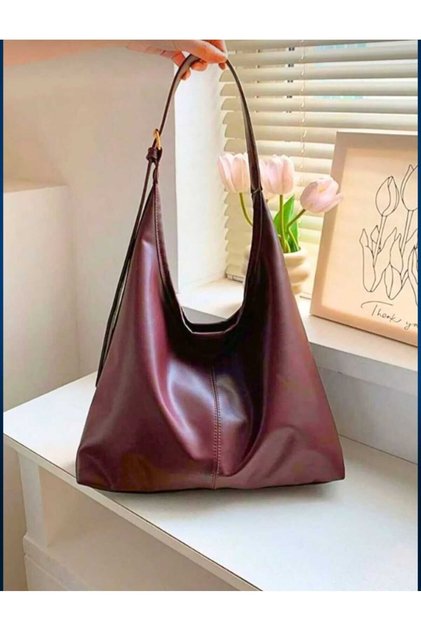 Yumuşak Suni Deri Premium Kalite Kadın Bordo Omuz Çantası