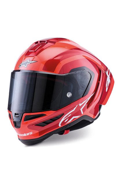 Supertech R10 Carbon Arius Spor Motosiklet Kaskı Siyah Beyaz Kırmızı