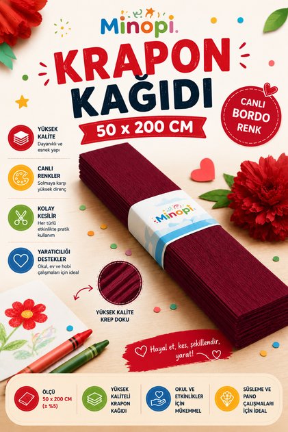 Burgundy craft paper 10-pack, colored handcraft paper for school & kindergarten decoration