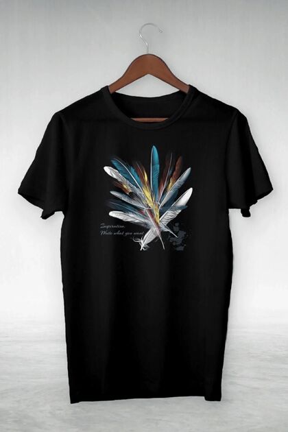 Feather Printed Oversize Tshirt