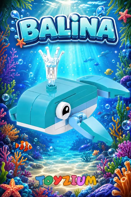 Whale Ocean Creatures Building Block Toy (27 Pieces) – Mini Ocean Animals Model Building Set