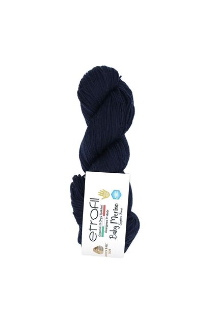 Baby Merino Örgü Lacivert %100 Organik Süperwash Merino Yün 50g 200m (75182)