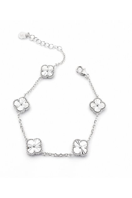 925 Ayar parlak Kalemli 10 MM Yonca Bileklik Uzunluk 19 Cm