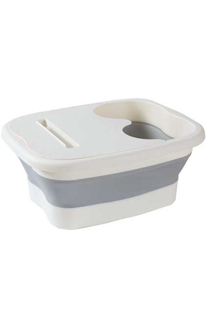 White-lid Foldable Footbath Massage Bucket Soaking Bucket Folding Basin Spa Foot Bath Bucket Househo