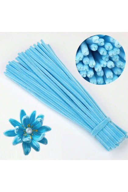 100pcs light blue 100/300 PCS 6 Colors Gradient Blue Pipe Cleaners Chenille Stems, Pipe Cleaners Cra