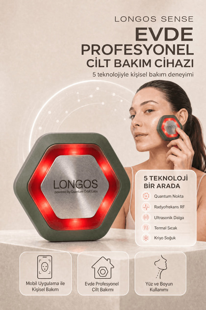 Longos Sense Cilt Bakım Cihazı RF Ultrasonik QDot Işık Cryo Thermal | Kırışıklık Leke Boyun Yüz Lifting