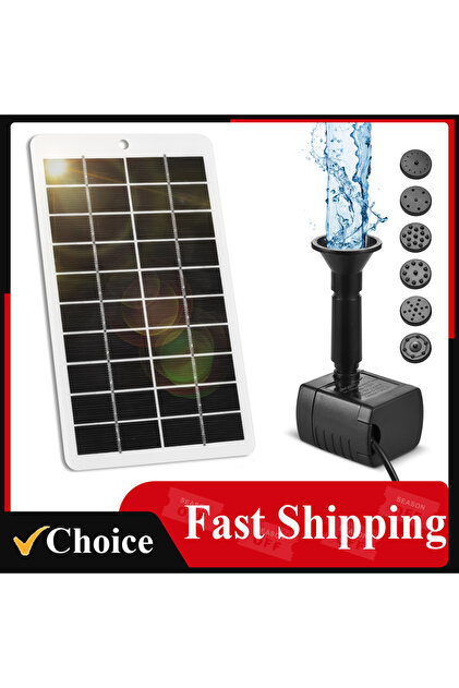 Solar Water Fountain Pump Outdoor 4W 5V Solar Panel Kit 200L/H Flow Rate Outdoor Solar Water Pump...