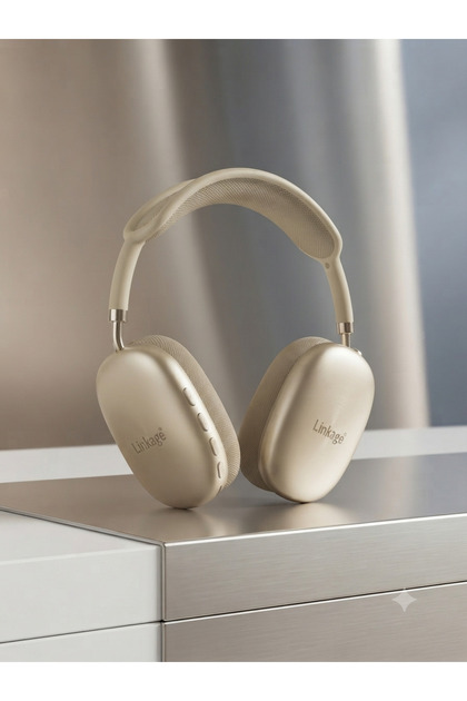 Aura Akse Pro Max Wireless Kulak Üstü Kulaklık - Bej / Kablosuz Stereo Kulaklık