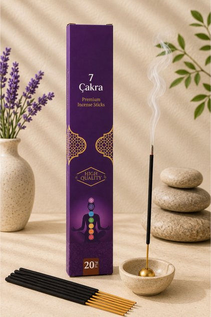 Yedi Çakra Kokulu Çubuk Tütsü | Kalıcı Oda Kokusu | Premium Aromatik Tütsü | Ev, Ofis, Yoga ve Meditasyon İçin