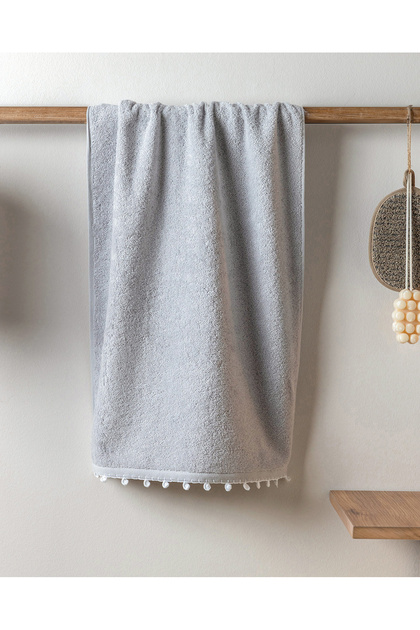 Melly 100% Cotton Crochet Face Towel - Gray - 50X70 cm