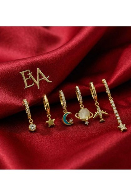 6-Piece Mix and Match Earring Set - Sky and Travel Themed