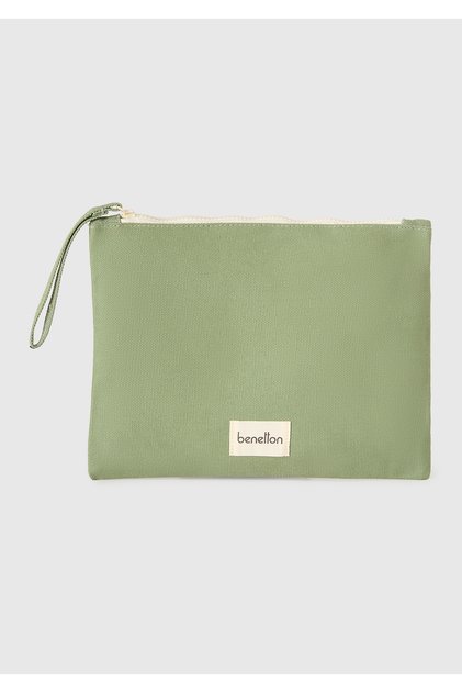 Unisex Khaki Maxi Size Canvas Accessory Bag