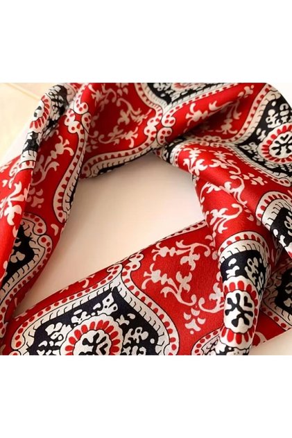 Tile Pattern, Breathable, Pure Silk, Double-Sided Printed, Square Scarf 53Cmx53Cm