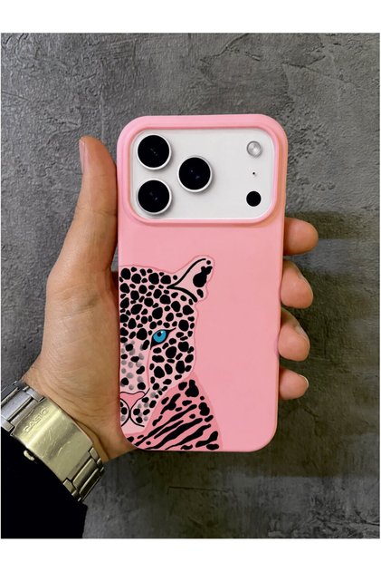 iPhone 17 Pro - 18 Pro Compatible Pink Leopard Print Case.
