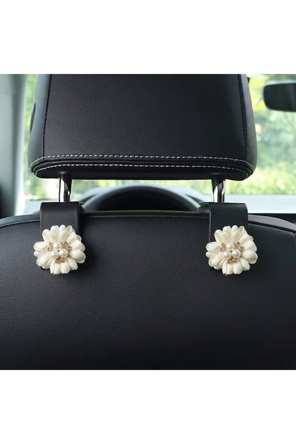 Lacerias flower Araç içi koltuk arkası askı - 2 adet beyaz