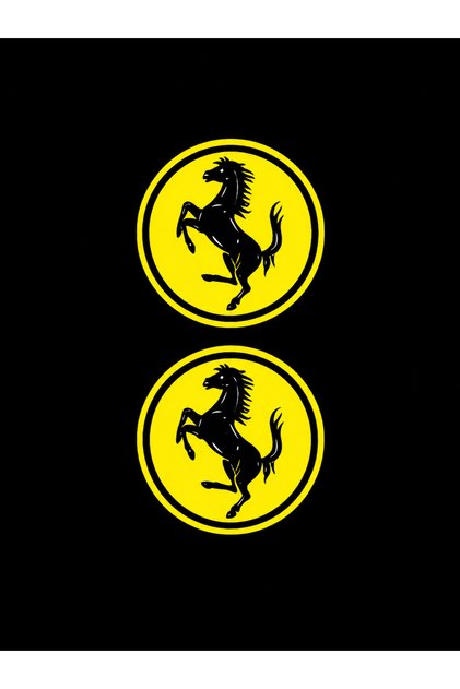 Ferrari Logo Sarı (5X5 CM) 2'Li Etiket Sticker