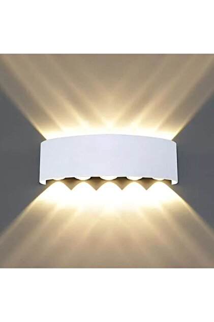 أبليك جداري خارجي 12 عدسة LED أبيض - إضاءة بوابات فخمة