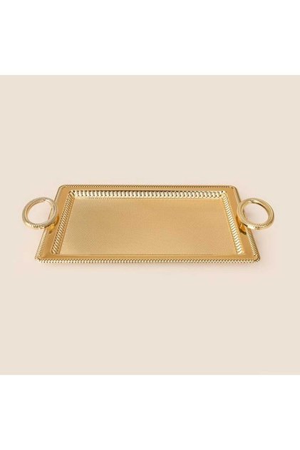 Dikdörtgen Küçük Tepsi - Gold - 25x35 cm