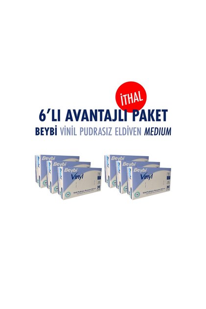İTHAL VİNİL PUDRASIZ MEDIUM 6LI AVANTAJLI PAKET