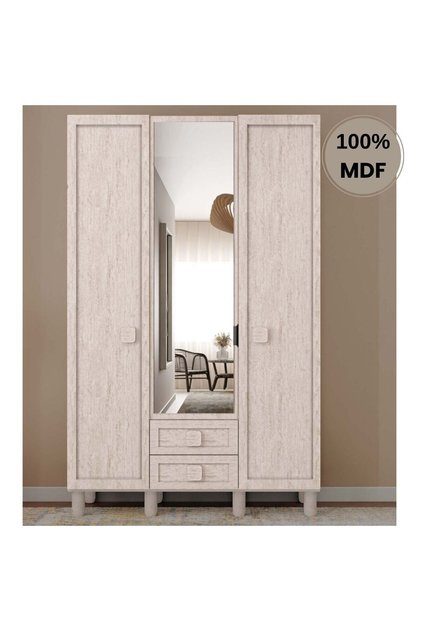 Nilüfer 3 Kapak Mdf Ayaklı Tasarım Gardırop