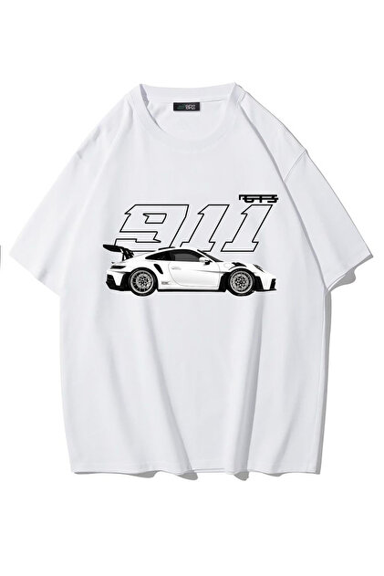 Unisex Oversize 911 T-Shirt (White)