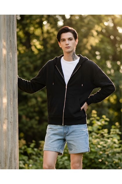 Unisex Zip-Up Hoodie Oversize Cardigan Zip up Hoodie