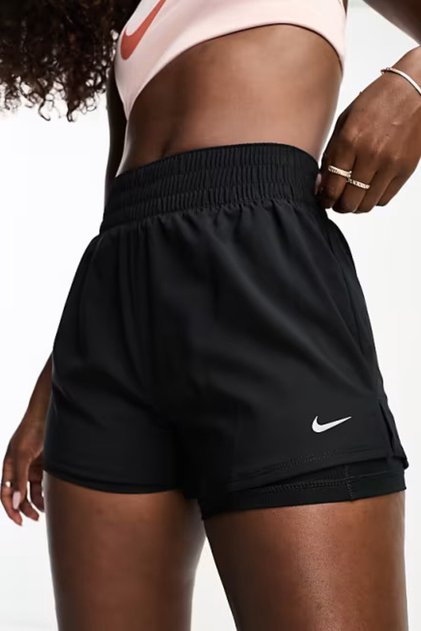 One Dri-Fit 2 ın 1 Shorts Siyah Kadın Taytlı Spor Şort