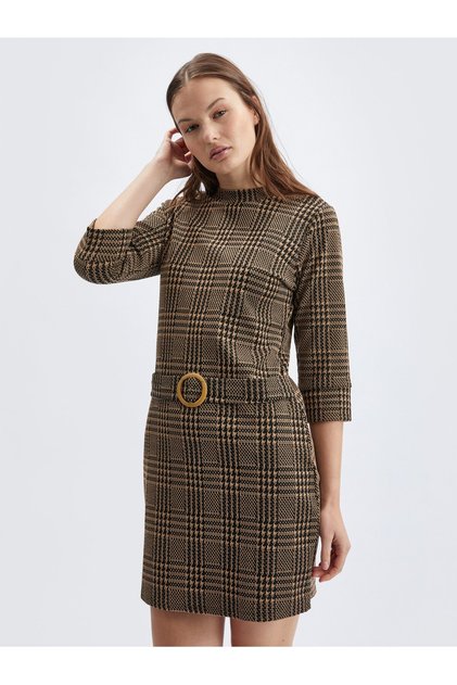 Rochie maro de damă cu imprimeu