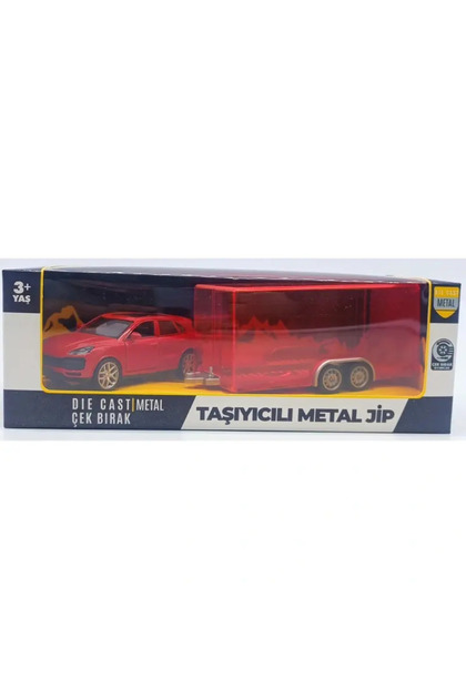 Karavanlı Çek Bırak Metal Jeep Kırmızı