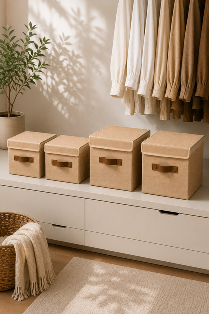 Dathcha Dolap Düzen Seti 4'lü Organizer Kutu – 2 Adet 20x20x20 cm