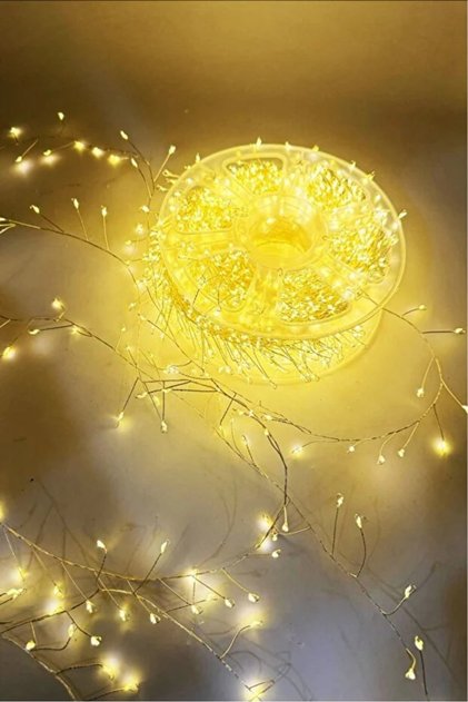 Yılbaşı Ağacı Ev Ofis Dekoratif Peri Led 50 Metre Dallı Tel Işık Gün Işığı Kumandalı Fonksiyonlu Peri Led