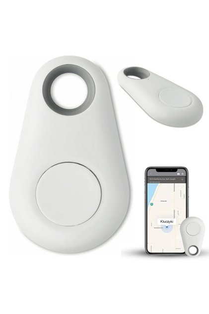 ® Bluetooth смарт таг, безжичен аксесоар за ключове, функция за дистанционно управление на камера, съвместим с Android и iOS, бял