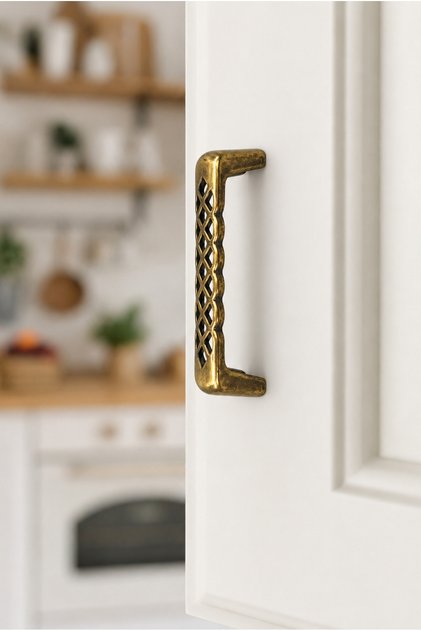 Antique Yellow Cabinet Handle – 96 mm Furniture Handle |   Drawer, Kitchen, Wardrobe Handle |   5-Pack