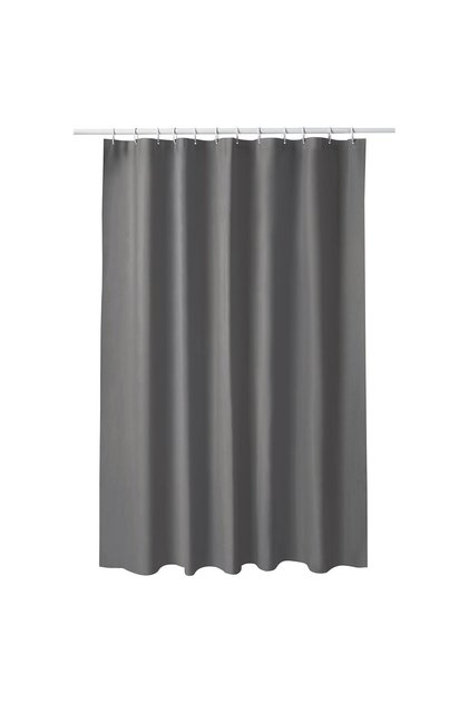 LUDDHAGTORN Shower curtain, grey, 180 x 200 cm