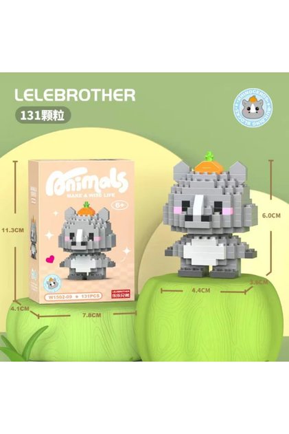 Animals Series Cute Rhino Model Block Building Block Figure