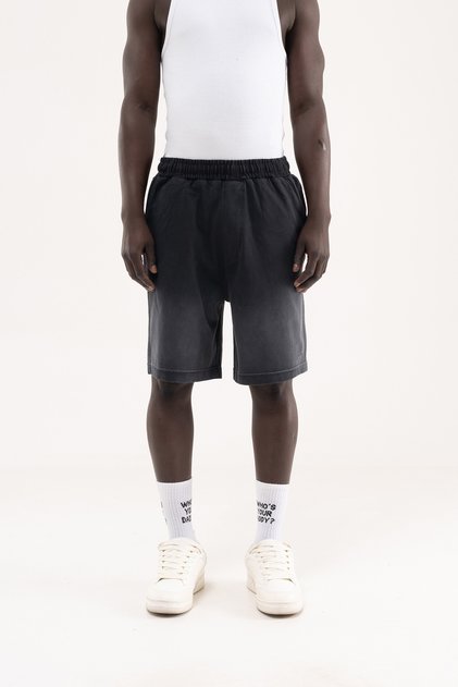 Men's Gradient Effect Washed Oversize Shorts Anthracite
