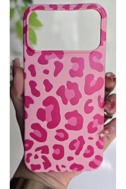 iPhone 17 Pro Max Compatible Velvet Pink Leopard Print Phone Case