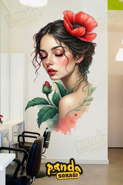 Kuaför ve Güzellik Salonu Sticker Kendinden Yapışkanlı Kuaför Sticker Güzellik Sticker