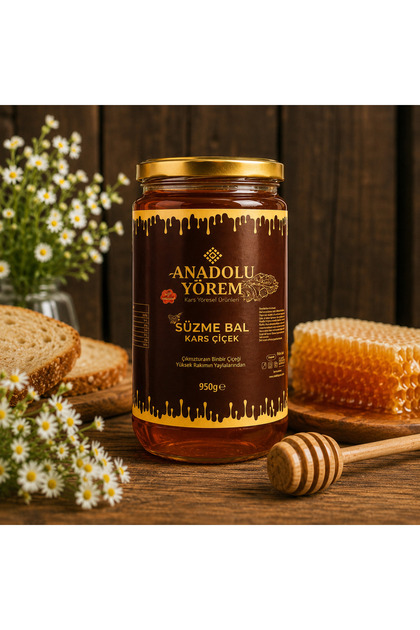 Kars Doğal Katkısız Yayla Süzme Bal 950gr