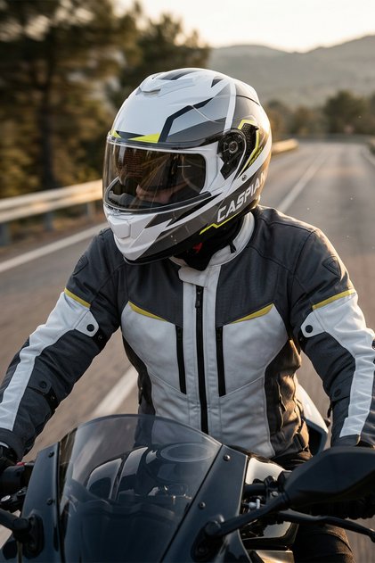 VENTO Premium Çene Açılır Kask Güneş Vizörlü Gri Sarı ECE 22.06 Sertifikalı
